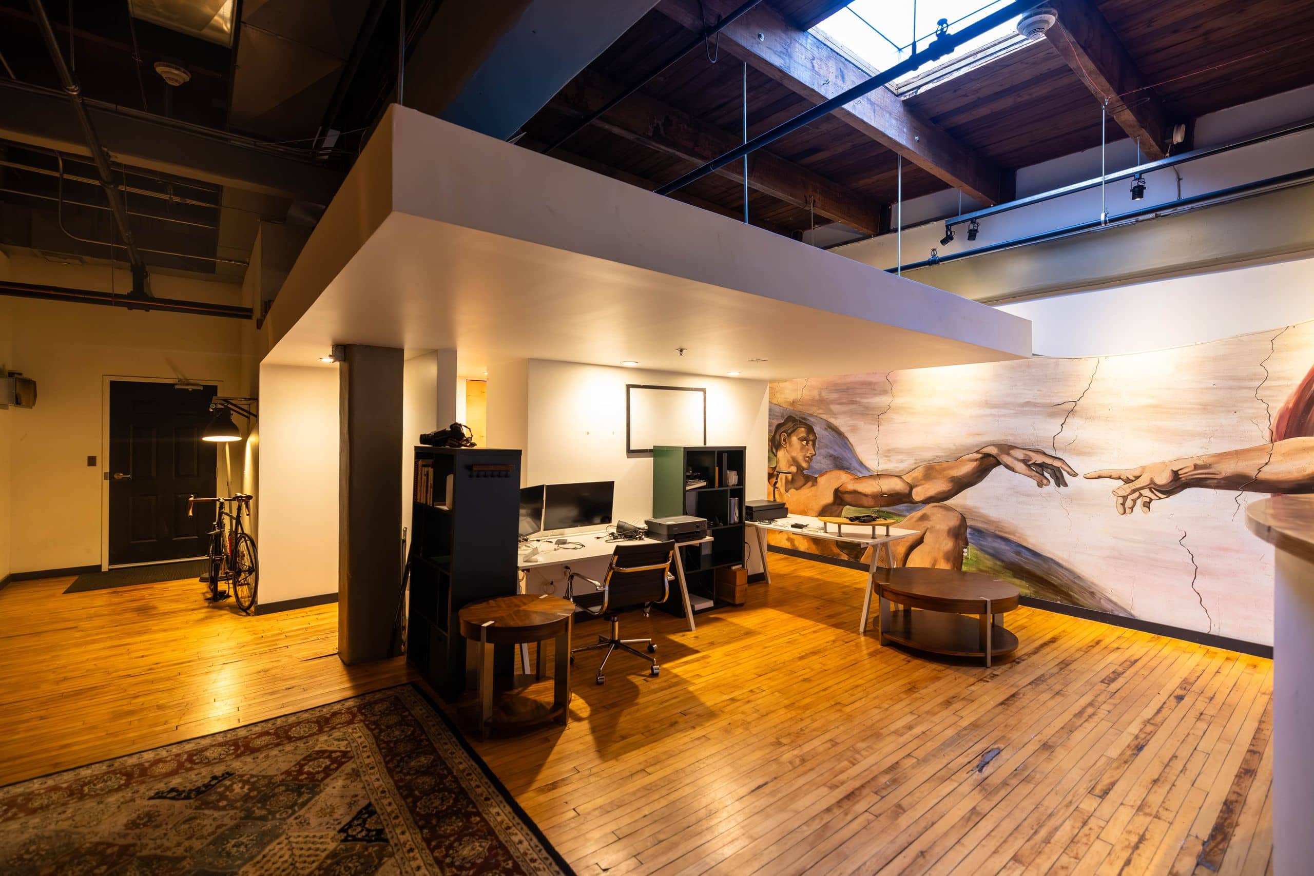Desks under the skylight
